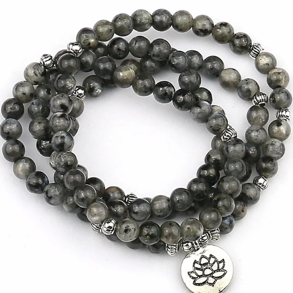 Rare Black Labradorite bracelet/Necklace 6mm Reiki - Picture 4 of 5